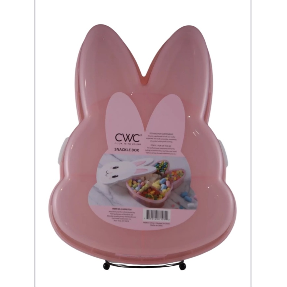 CWC Easter Bunny Snackle Box with Lid / Food Container with 6 Compartments - Picture 2 of 6